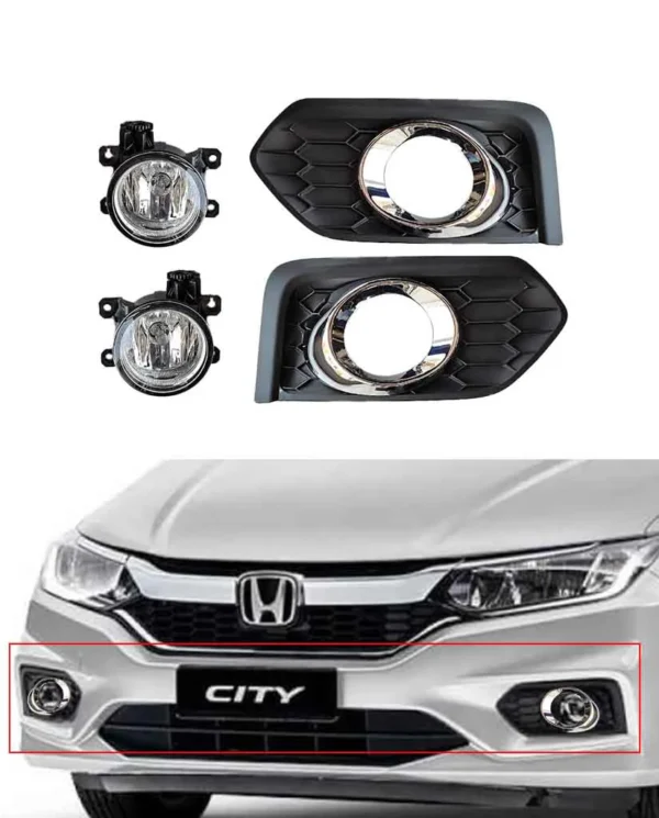 Honda City 2022-2023 DLAA Fog Lamps with chrome
