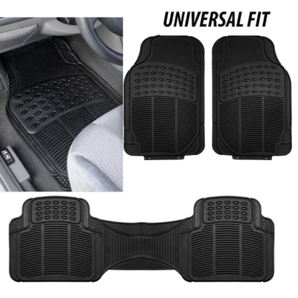HIGH QUALITY 3 PCS UNIVERSAL CAR FLOOR MATS -BLACK