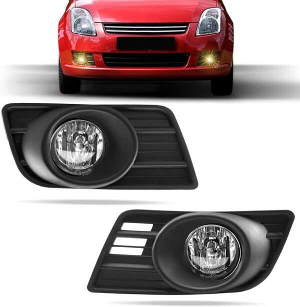 DLAA Fog Lights For Suzuki Swift 2007 2008 2009 2010 Front Fog Lamps Kit Car Styling Spot Light With Cables and Switch, Clear Lens - 1 Pair