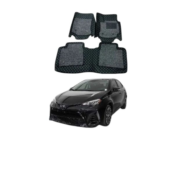 Toyota Corolla 2017-2023 9D Luxury Plastic Tray Floor Mat Set Black (P1274)