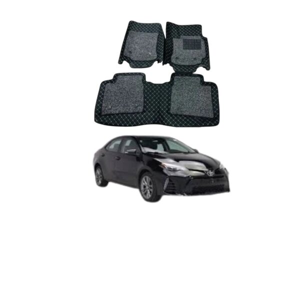 Toyota Corolla 2017-2023 9D Luxury Plastic Tray Floor Mat Set Black (P1274) - Image 2