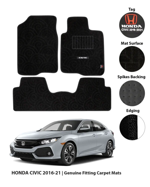 HONDA CIVIC X 2016 PREMIUM Rubber CAR FLOOR MAT