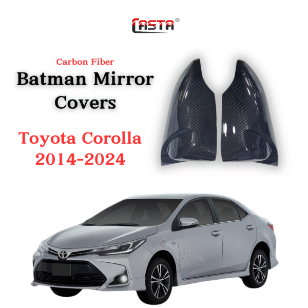Batman Style Carbon Fiber Side Mirror Covers For Toyota Corolla 2014-2024