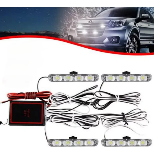 White Flasher Lights Without Remote For Car Grill